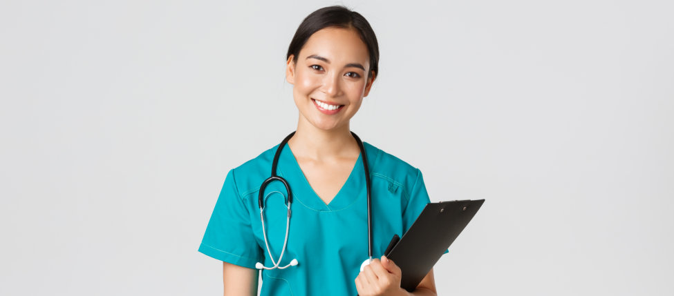 Female nurse smiling